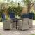 Set de dining pentru grădină cu 5 piese și perne din ratan gri GartenMobel Dekor