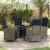 Set de dining pentru grădină , 5 piese, gri din ratan poly GartenMobel Dekor