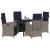 Set de dining pentru grădină , 5 piese, gri din ratan poly GartenMobel Dekor