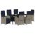 Set de dining pentru grădină , 7 piese, din ratan gri din poliester. GartenMobel Dekor
