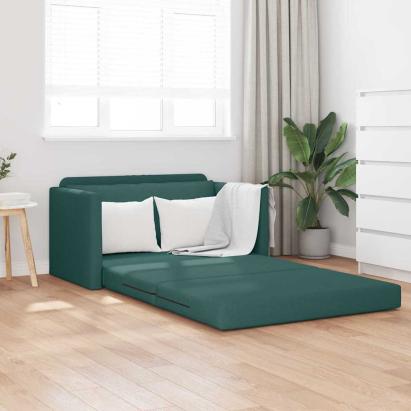 Pat de canapea 2 în 1 Verde închis 124x71x78 cm Țesătură GartenMobel Dekor