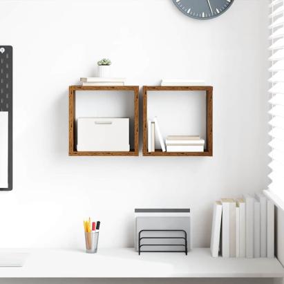 Rafturi Lemn Vechi Lemn Masiv Mic Montare pe Perete Rafturi GartenMobel Dekor