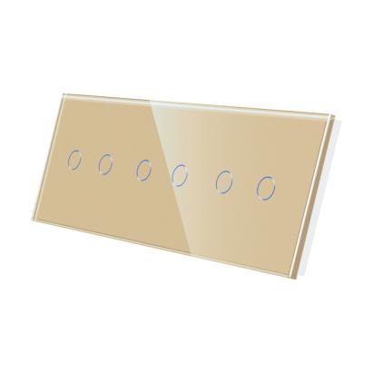 Panou Intrerupator Dublu + Dublu + Dublu cu Touch Din Sticla LUXION SmartElectro IntelligentHouse