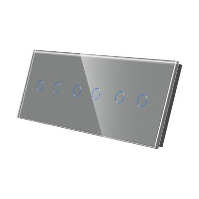 Panou Intrerupator Dublu + Dublu + Dublu cu Touch Din Sticla LUXION SmartElectro IntelligentHouse