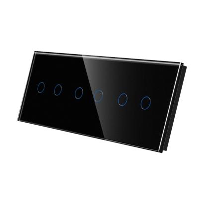 Panou Intrerupator Dublu + Dublu + Dublu cu Touch Din Sticla LUXION SmartElectro IntelligentHouse