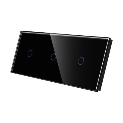 Panou Intrerupator Simplu + Simplu + Simplu cu Touch Din Sticla LUXION SmartElectro IntelligentHouse
