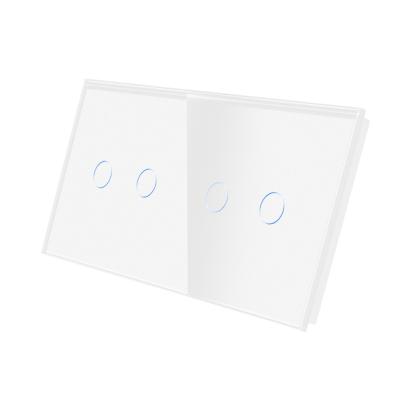 Panou Intrerupator Dublu + Dublu cu Touch Din Sticla LUXION SmartElectro IntelligentHouse