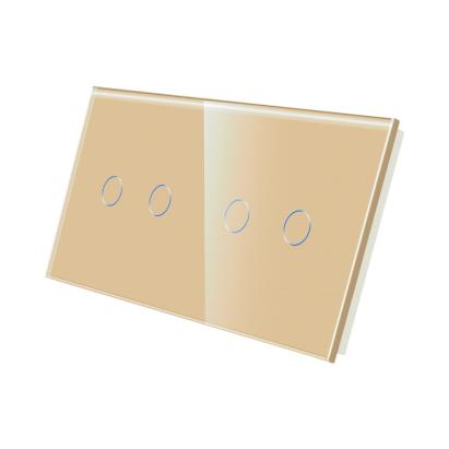 Panou Intrerupator Dublu + Dublu cu Touch Din Sticla LUXION SmartElectro IntelligentHouse