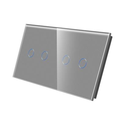 Panou Intrerupator Dublu + Dublu cu Touch Din Sticla LUXION SmartElectro IntelligentHouse