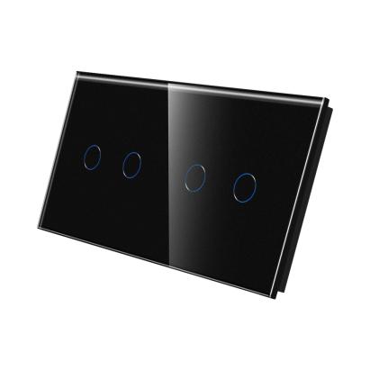 Panou Intrerupator Dublu + Dublu cu Touch Din Sticla LUXION SmartElectro IntelligentHouse