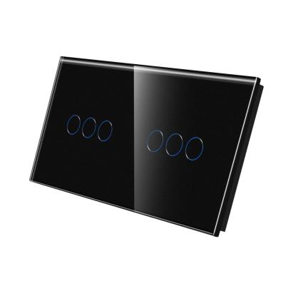 Panou Intrerupator Triplu + Triplu cu Touch Din Sticla LUXION SmartElectro IntelligentHouse