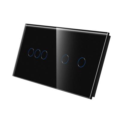 Panou Intrerupator Triplu + Dublu cu Touch Din Sticla LUXION SmartElectro IntelligentHouse
