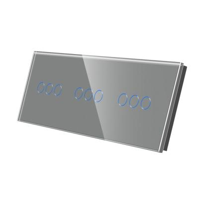 Panou Intrerupator Triplu + Triplu + Triplu cu Touch Din Sticla LUXION SmartElectro IntelligentHouse