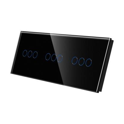 Panou Intrerupator Triplu + Triplu + Triplu cu Touch Din Sticla LUXION SmartElectro IntelligentHouse