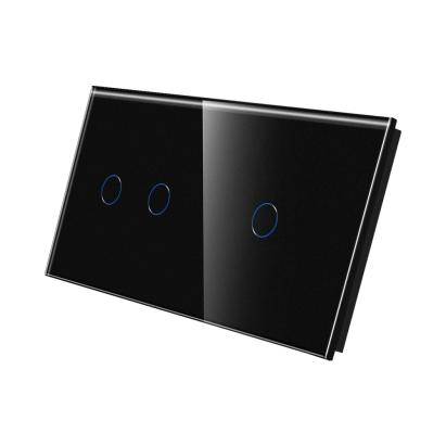 Panou Intrerupator Dublu + Simplu cu Touch Din Sticla LUXION SmartElectro IntelligentHouse