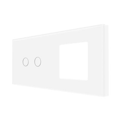 Panou Intrerupator Dublu cu Touch si Priza Simpla Din Sticla LUXION SmartElectro IntelligentHouse