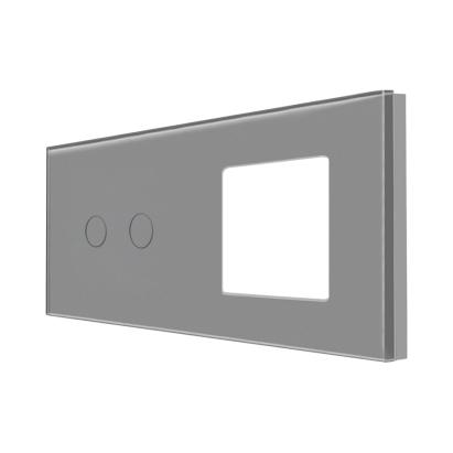 Panou Intrerupator Dublu cu Touch si Priza Simpla Din Sticla LUXION SmartElectro IntelligentHouse