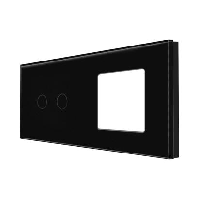 Panou Intrerupator Dublu cu Touch si Priza Simpla Din Sticla LUXION SmartElectro IntelligentHouse