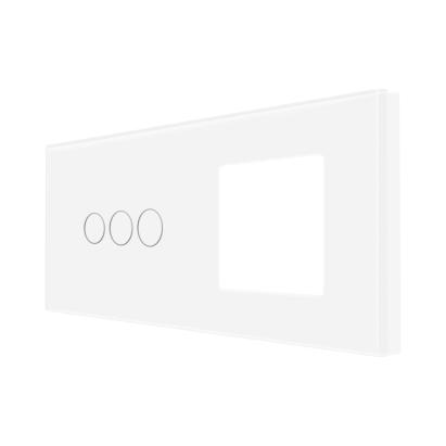 Panou Intrerupator Triplu cu Touch si Priza Simpla Din Sticla LUXION SmartElectro IntelligentHouse