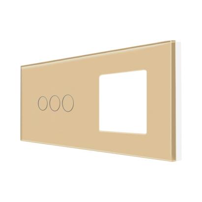 Panou Intrerupator Triplu cu Touch si Priza Simpla Din Sticla LUXION SmartElectro IntelligentHouse