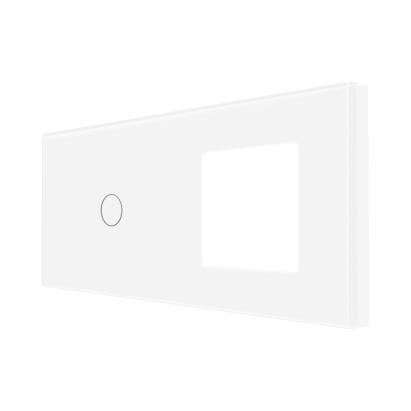 Panou Intrerupator Simplu cu Touch si Priza Simpla Din Sticla LUXION SmartElectro IntelligentHouse