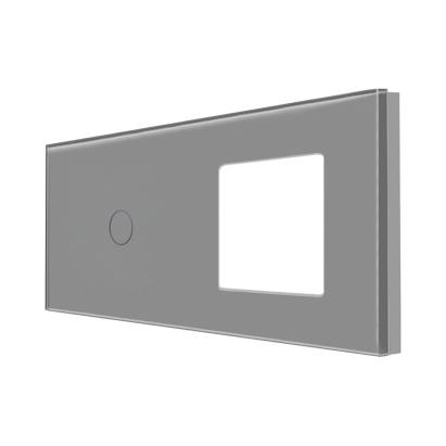 Panou Intrerupator Simplu cu Touch si Priza Simpla Din Sticla LUXION SmartElectro IntelligentHouse