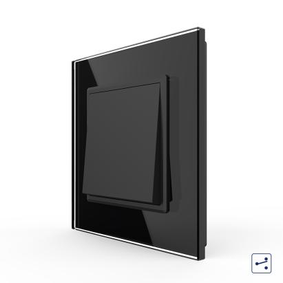 Intrerupator Simplu Mecanic Cap Cruce, 2 Module LIVOLO cu Rama din Sticla - Serie Noua SmartElectro IntelligentHouse