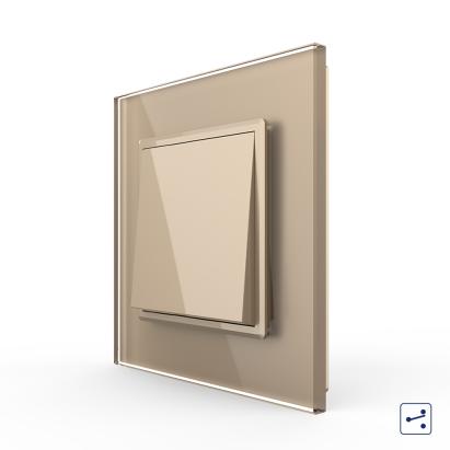 Intrerupator Simplu Mecanic si Cap Scara , 2 Module LIVOLO cu Rama din Sticla - Serie Noua SmartElectro IntelligentHouse