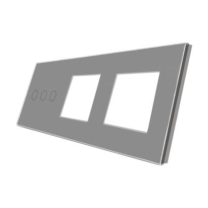 Panou Intrerupator Triplu cu Touch si 2 Prize Din Sticla LUXION SmartElectro IntelligentHouse