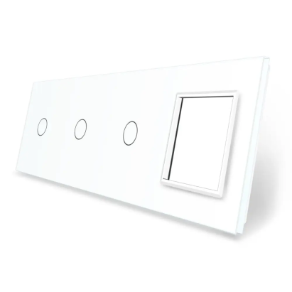 Panou 3 intrerupatoare simple si 1 priza LIVOLO din sticla SmartElectro IntelligentHouse