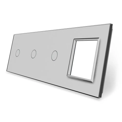Panou 3 intrerupatoare simple si 1 priza LIVOLO din sticla SmartElectro IntelligentHouse