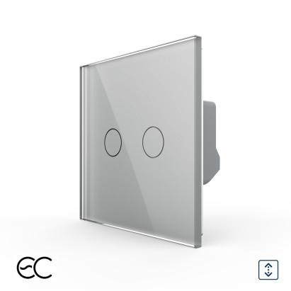 Intrerupator Dublu Draperie cu Touch LIVOLO din Sticla - Protocol ZigBee EC SmartElectro IntelligentHouse