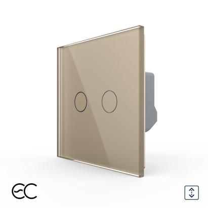 Intrerupator Dublu Draperie cu Touch LIVOLO din Sticla - Protocol ZigBee EC SmartElectro IntelligentHouse