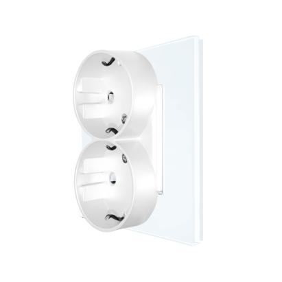 Priza Dubla LUXION cu Rama din Sticla Pentru Doza Simpla SmartElectro IntelligentHouse