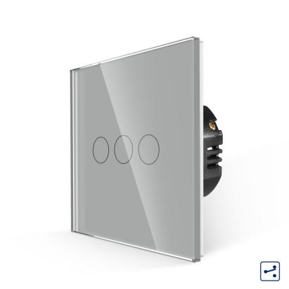Intrerupator Triplu Cap Scara cu Touch din Sticla LUXION, Serie A SmartElectro IntelligentHouse