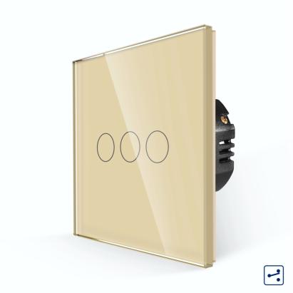 Intrerupator Triplu Cap Scara cu Touch din Sticla LUXION, Serie A SmartElectro IntelligentHouse