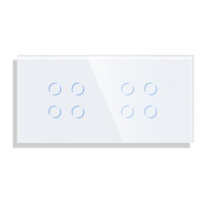 Panou Intrerupator Cvadruplu + Cvadruplu cu Touch din Sticla LUXION SmartElectro IntelligentHouse