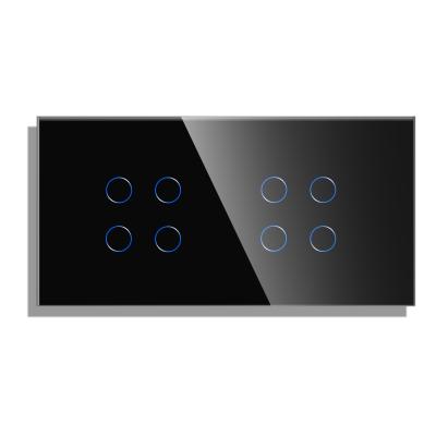 Panou Intrerupator Cvadruplu + Cvadruplu cu Touch din Sticla LUXION SmartElectro IntelligentHouse