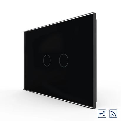 Intrerupator Dublu Cap Scara / Cruce Wireless cu Touch LIVOLO din Sticla – Standard Italian SmartElectro IntelligentHouse