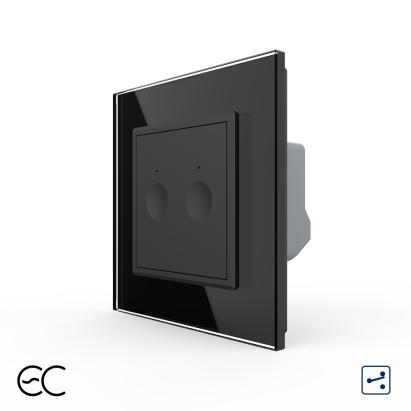 Intrerupator Dublu Cap Scara / Cruce cu Touch LIVOLO cu Rama din Sticla - Protocol Zigbee EC SmartElectro IntelligentHouse