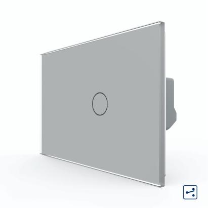 Intrerupator Simplu Cap Scara / Cruce cu Touch LIVOLO din Sticla, Standard Italian SmartElectro IntelligentHouse