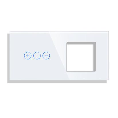 Panou Intrerupator Variator cu Touch si Priza Simpla Din Sticla LUXION SmartElectro IntelligentHouse