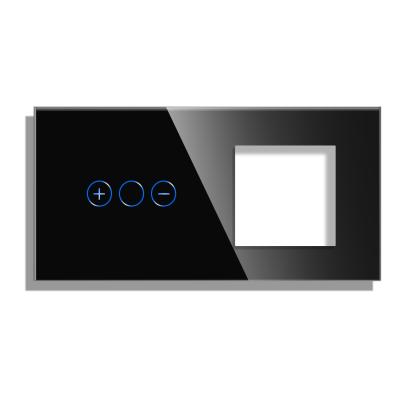 Panou Intrerupator Variator cu Touch si Priza Simpla Din Sticla LUXION SmartElectro IntelligentHouse