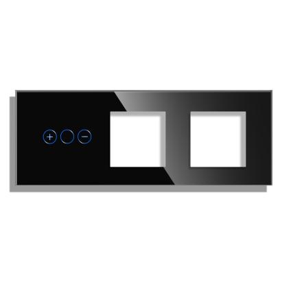 Panou Intrerupator Variator cu Touch si 2 Prize Simple Din Sticla LUXION SmartElectro IntelligentHouse
