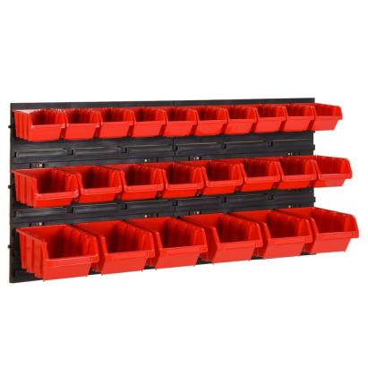 Set rafturi atelier 26 buc. roșu / negru 77x39 cm polipropilenă GartenMobel Dekor