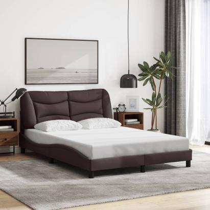Cadru de pat fără saltea, maro închis, 140x200 cm, textil GartenMobel Dekor