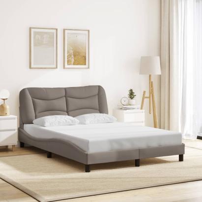 Cadru de pat fără saltea, gri taupe, 140x190 cm, textil GartenMobel Dekor
