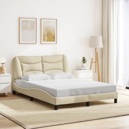 Cadru de pat fără saltea, crem, 140x190 cm, textil GartenMobel Dekor