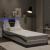 Cadru de pat cu lumini LED alb/negru 80x200 cm piele ecologică GartenMobel Dekor