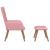 Scaun de relaxare cu taburet, roz, catifea GartenMobel Dekor